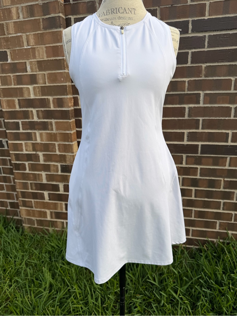 White Dress with Front Zip